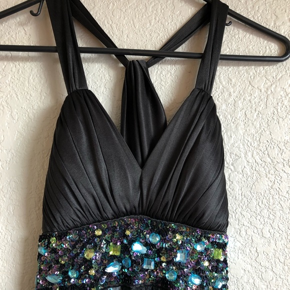 Full Length Prom Dress With Bedazzled Waist - Picture 4 of 7